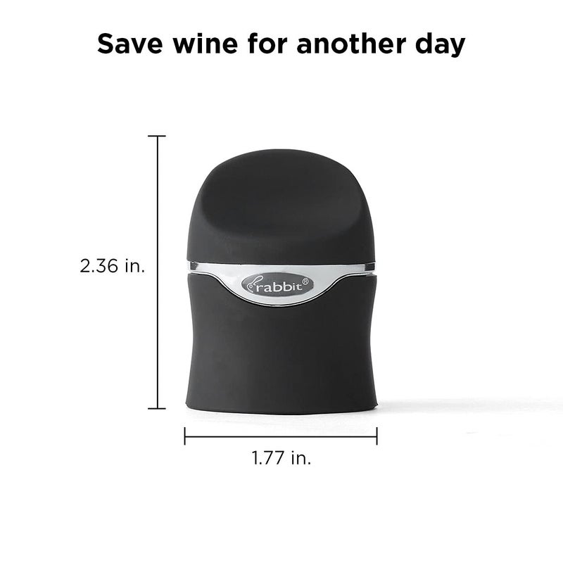 Rabbit Champagne and Wine Sealer, Airtight Wine and Champagne Stopper, Keeps Bubbles Fresh Longer, Easy to Use, Velvet Black, Essential Bar Tool - Image 2